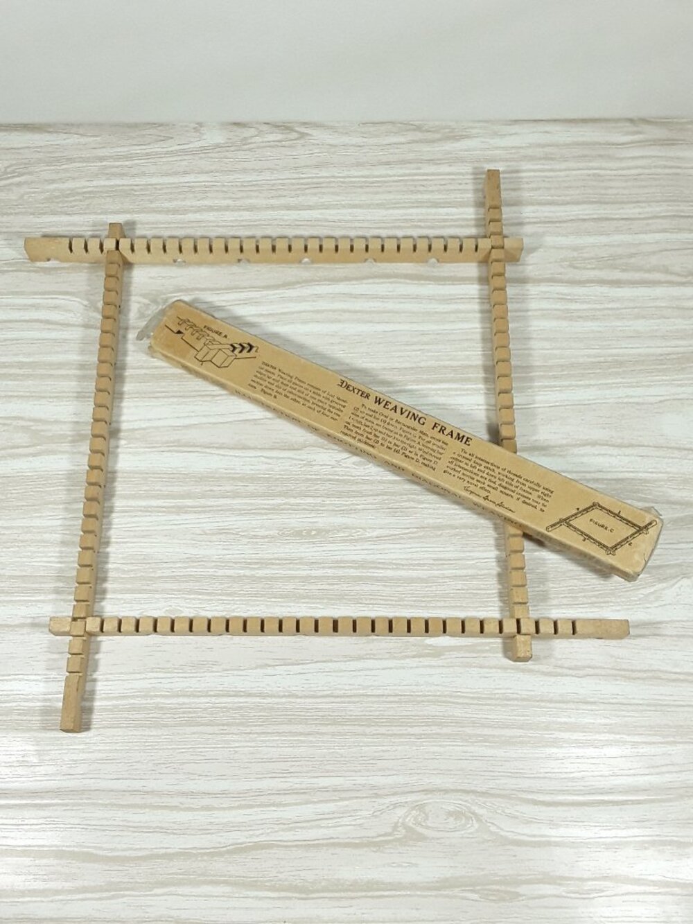 Vtg Dexter Weaving Frame 15x15 Adjustable Wooden Loom Instructions Virginia Snow